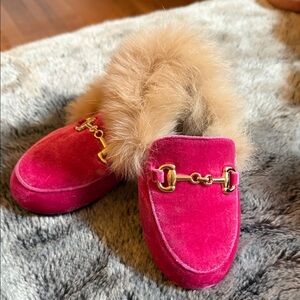 Luxurious Pink Velvet Kids Dress Shoes